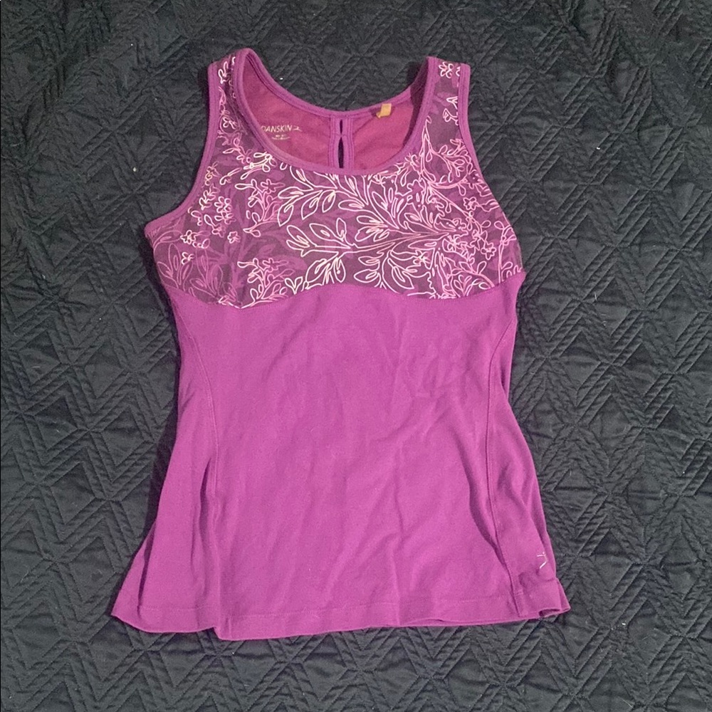 Danskin Pink Fitted Embellished Tank Top